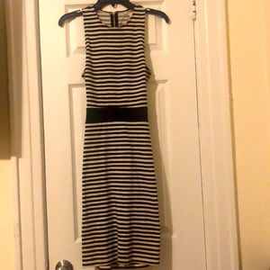 H&M black and white striped dress